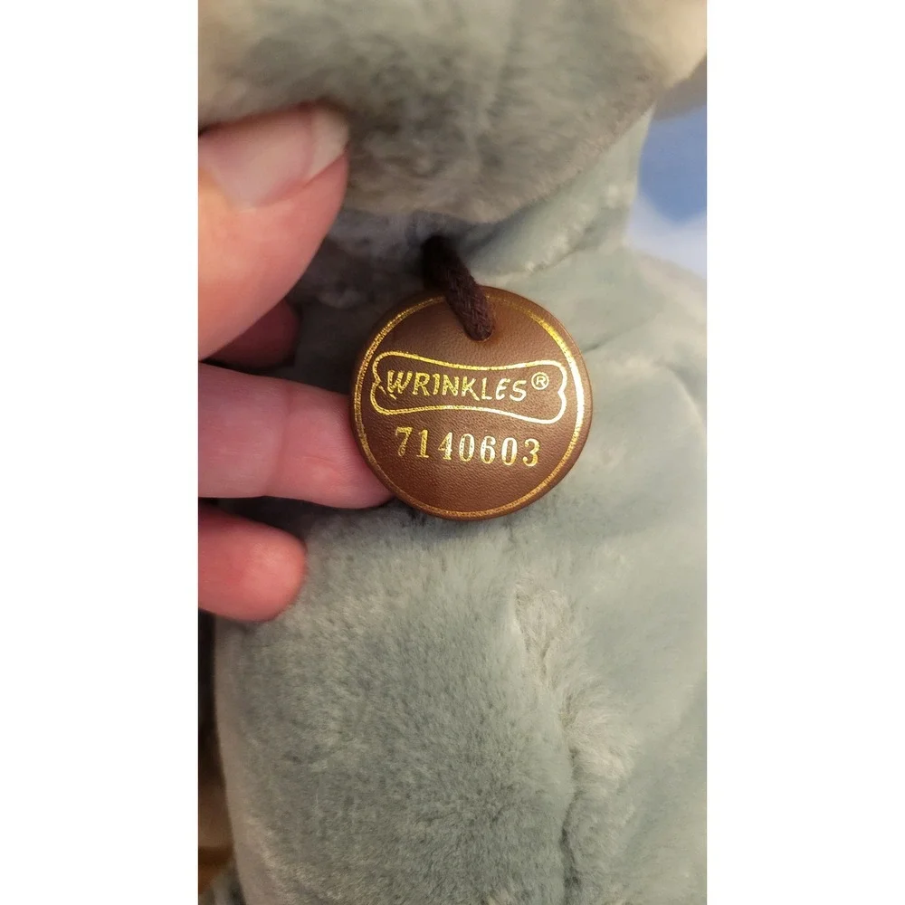 Vintage Wrinkles Dog Plush Puppet Lot of 3 Ganz Bros Tan Grey 1980s ID Tags